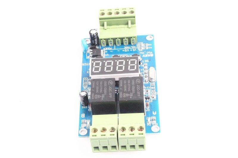 NOYITO 2-Channel Programmable Time Relay Module Dual Relays Triggered in Turn or Individually 2-Channel 0-99.9V Voltage Detection Control Board Cyclic Timing On Off (24V) - Image 4