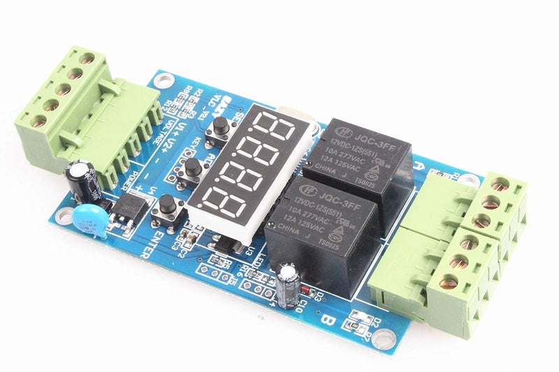 NOYITO 2-Channel Programmable Time Relay Module Dual Relays Triggered in Turn or Individually 2-Channel 0-99.9V Voltage Detection Control Board Cyclic Timing On Off (24V) - Image 3