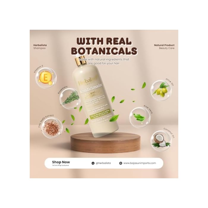 New Viral Herbal Hair Care 2 Pack Bundle – Shampoo & Conditioner Set 33 fl oz (1000ml) Each – With Real Botanicals – Strengthens Nourishes & Smooths – 100% Natural & Handcrafted - Image 4