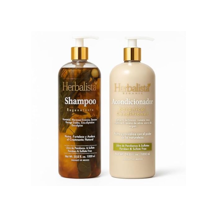 New Viral Herbal Hair Care 2 Pack Bundle – Shampoo & Conditioner Set 33 fl oz (1000ml) Each – With Real Botanicals – Strengthens Nourishes & Smooths – 100% Natural & Handcrafted - Image 2
