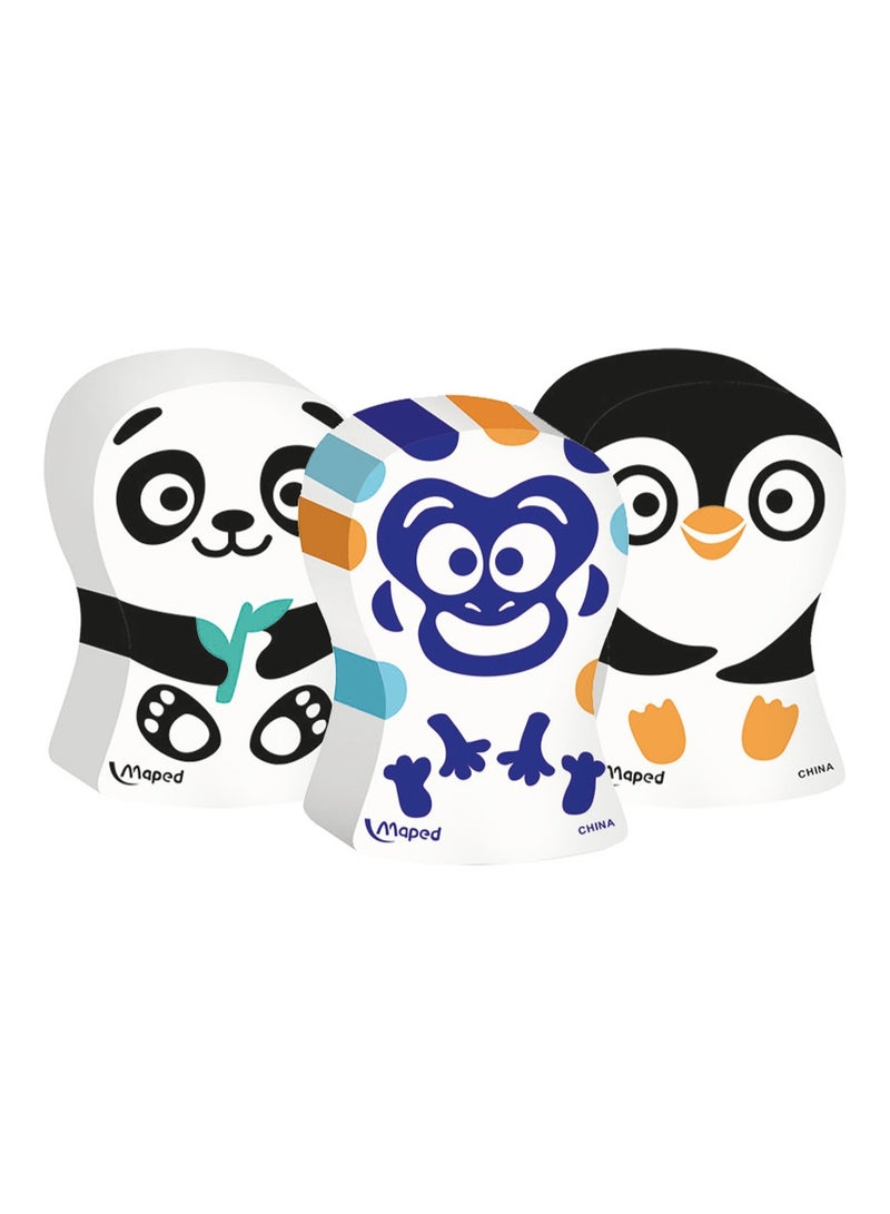 3-Piece Ergo Fun Eraser Assorted Designs