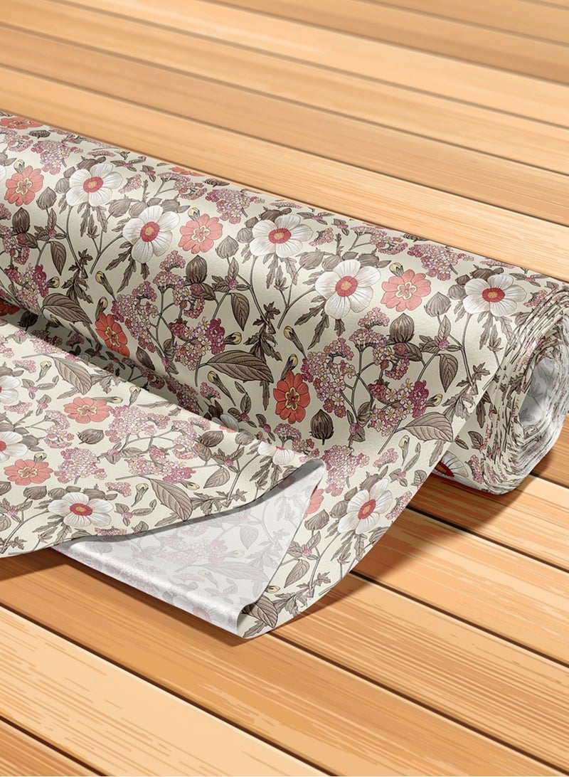 فيلاتو Ø¬Ù„Ø§Ø¨ÙŠØ© Ù…Ø®ÙˆÙŠØ± Ù…Ù† Ù‚Ù…Ø§Ø´ Ø­Ø±ÙŠØ± Ø§Ù„Ù„ÙŠÙ„ Ø¹Ø±Ø§Ù…Ù†ÙŠ Ø¨Ø§Ù„ÙŠØ§Ø±Ø¯Ø©ØŒ Ø¨ÙŠØ¬ØŒ ÙˆØ±Ø¯ÙŠØŒ Ø¨Ù†Ù‚Ø´Ø© Ø²Ù‡ÙˆØ±ØŒ Ø®ÙŠØ§Ø·Ø©ØŒ Ø¹Ø±Ø¶ 58 Ø¨ÙˆØµØ© - Image 5