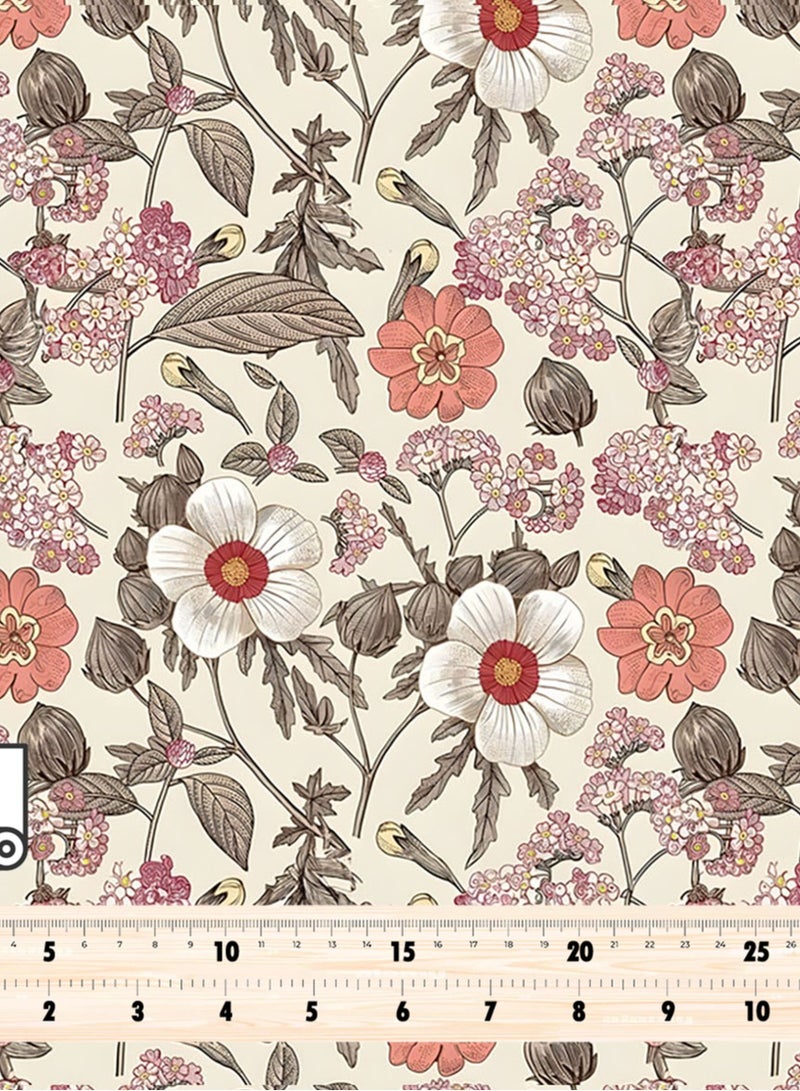 فيلاتو Ø¬Ù„Ø§Ø¨ÙŠØ© Ù…Ø®ÙˆÙŠØ± Ù…Ù† Ù‚Ù…Ø§Ø´ Ø­Ø±ÙŠØ± Ø§Ù„Ù„ÙŠÙ„ Ø¹Ø±Ø§Ù…Ù†ÙŠ Ø¨Ø§Ù„ÙŠØ§Ø±Ø¯Ø©ØŒ Ø¨ÙŠØ¬ØŒ ÙˆØ±Ø¯ÙŠØŒ Ø¨Ù†Ù‚Ø´Ø© Ø²Ù‡ÙˆØ±ØŒ Ø®ÙŠØ§Ø·Ø©ØŒ Ø¹Ø±Ø¶ 58 Ø¨ÙˆØµØ© - Image 4