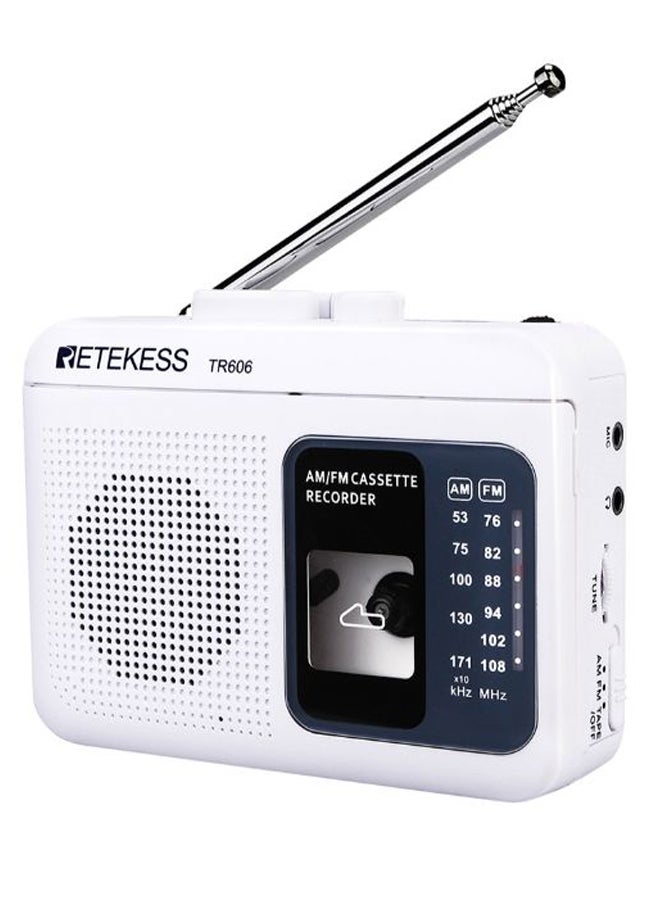 NIBEMINENT Mini Portable Telescopic Antenna Radio TR606 Black/White/Silver - Image 3