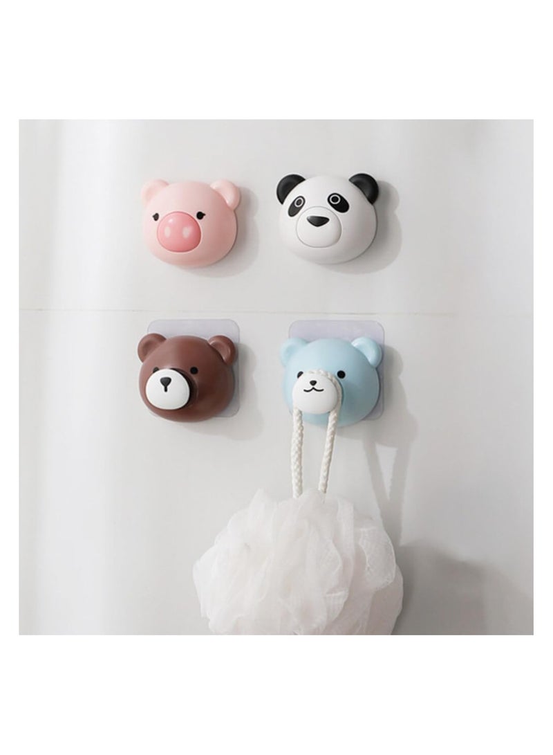 SYOSI Creative Adhesive Coat Hook, 4pcs Cute Animal Key Hooks, Wall Mounted Hooks for Keys, Towels, and Accessories, Pop-up Key Holder for Bedroom, Bathroom, Dorm, or Office - Image 2