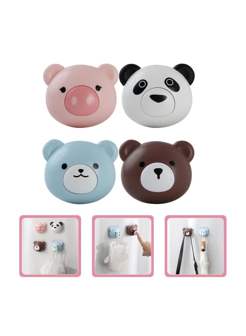 SYOSI Creative Adhesive Coat Hook, 4pcs Cute Animal Key Hooks, Wall Mounted Hooks for Keys, Towels, and Accessories, Pop-up Key Holder for Bedroom, Bathroom, Dorm, or Office - Image 4