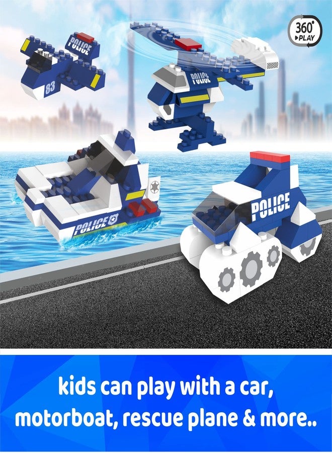 Webby 6 in 1 Police ABS Building Blocks Kit, Adventure Play Set, Fun Creative Toy Set for 5+ Years Kid (169 Pcs) Multicolor - Image 4