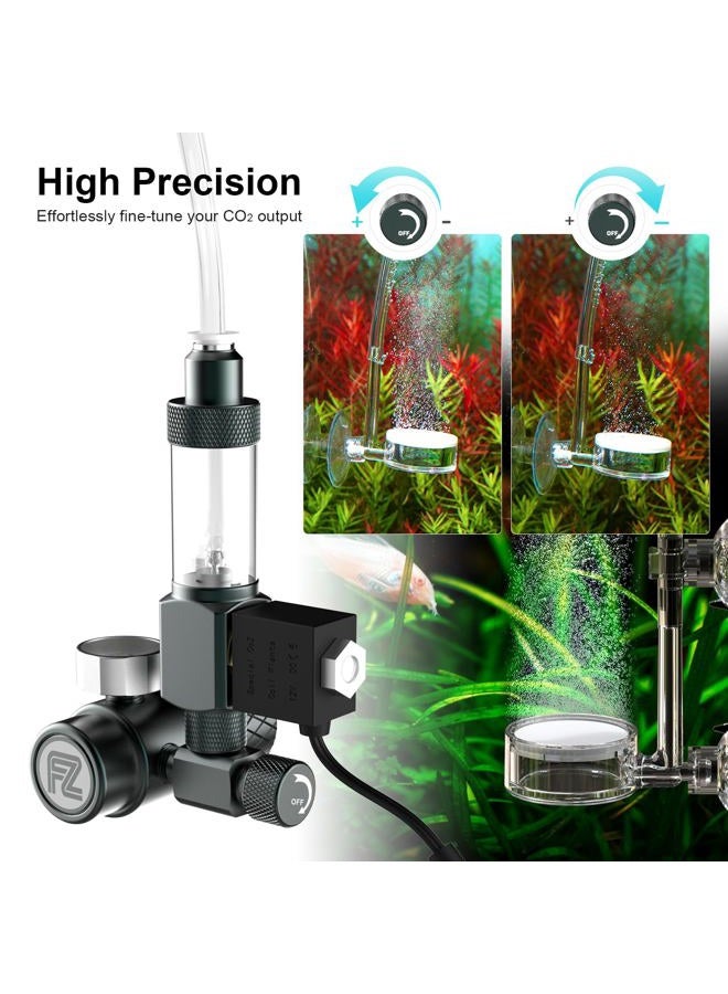 Fzone Aquarium CO₂ Regulator, Aquarium CO₂ System Mini Kit with Diffuser, Upgraded DC Solenoid and Bubble Counter Check Valve, for Establishing CO₂ System in Aquatic Plant Tank - Image 5
