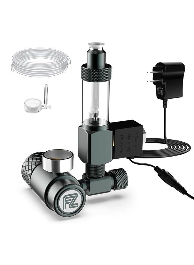Fzone Aquarium CO₂ Regulator, Aquarium CO₂ System Mini Kit with Diffuser, Upgraded DC Solenoid and Bubble Counter Check Valve, for Establishing CO₂ System in Aquatic Plant Tank - Image 1