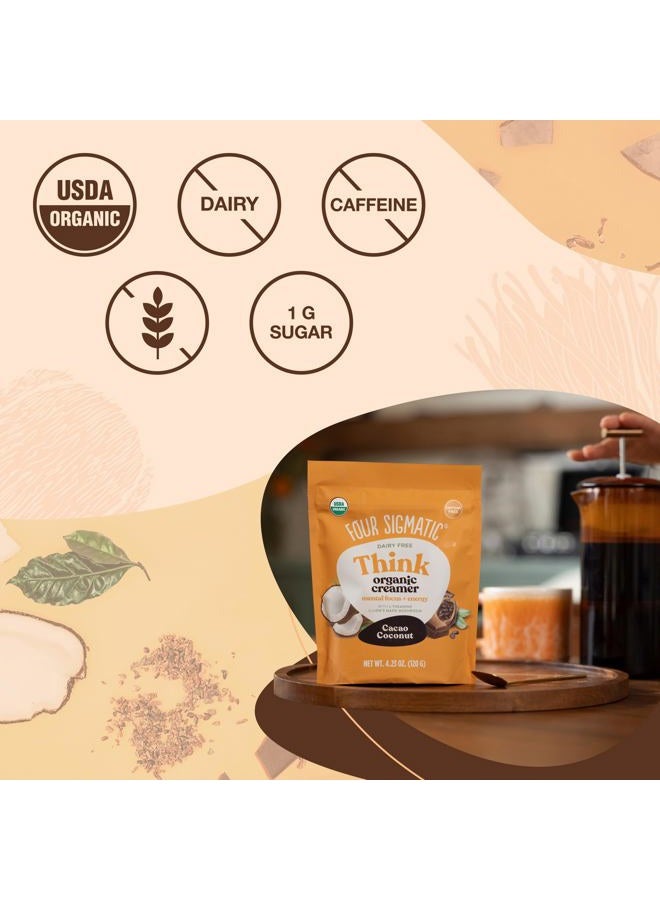 Four Sigmatic Think Cacao Coconut Coffee Creamer | Organic Non Dairy Coffee Creamer with Lion's Mane and Vitamin B12 | Chocolate, 4.23 oz - Image 3