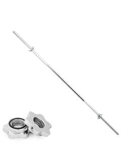 Generic 150CM-Chromed Straight Barbell Dumbbell Weightlifting Bar with Spin Locks  - Image 1