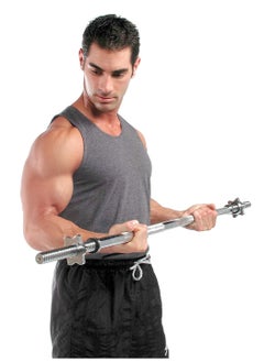 Generic 150CM-Chromed Straight Barbell Dumbbell Weightlifting Bar with Spin Locks  - Image 2