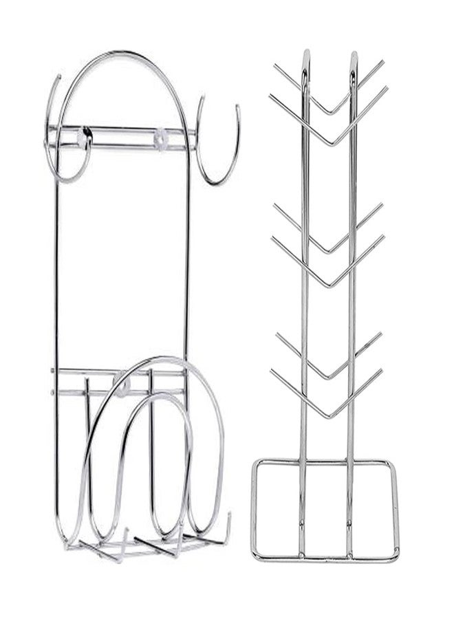 JISUN Stainless Steel Cup Stand/Cup Holder & Chakla Belan Stand with Hook for Kitchen - Image 1