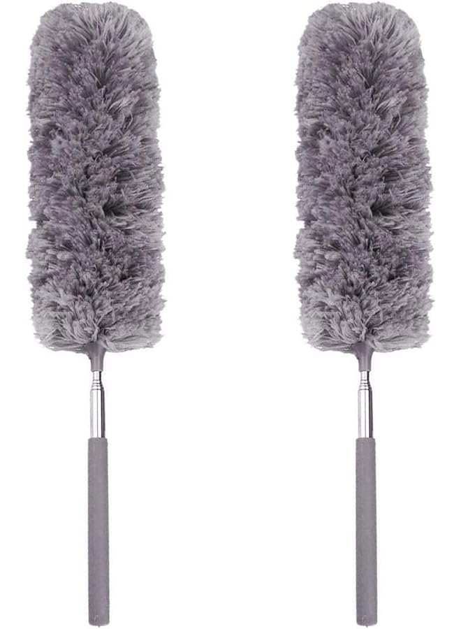PROMASS 2Pcs Creative Stretch Extend Microfiber Dust Shan Adjustable Feather Duster Household Dusting Brush, Extra Long 100 inches Feather Duster for Cleaning High Ceiling Fan, Interior Roof, Cobweb, Gap Dust - Image 1