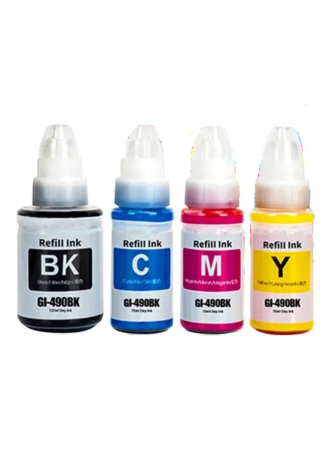 general Compatible GI-490 GI490 GI-490 Refill Ink Set (4 Colors) Replacement for G1400 G1410 G1411 G2400 G2410 G2411 G3400 G3410 G3411 G4400 Ink Tank Printer (Black, Cyan, Magenta, Yellow) - Image 2