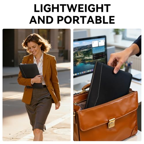 WRIYES Professional Padfolio Portfolio Folder – Faux Leather Resume Organizer with Document Pockets, Card Slots & Pen Holder – Interview Folder for Job Seekers, Students & Office Meetings - Image 4