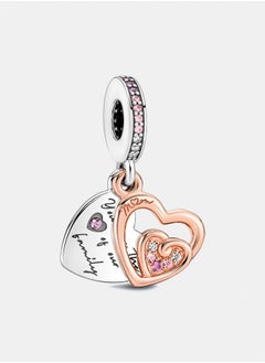 PANDORA Entwined Infinite Hearts Double Dangle Charm 