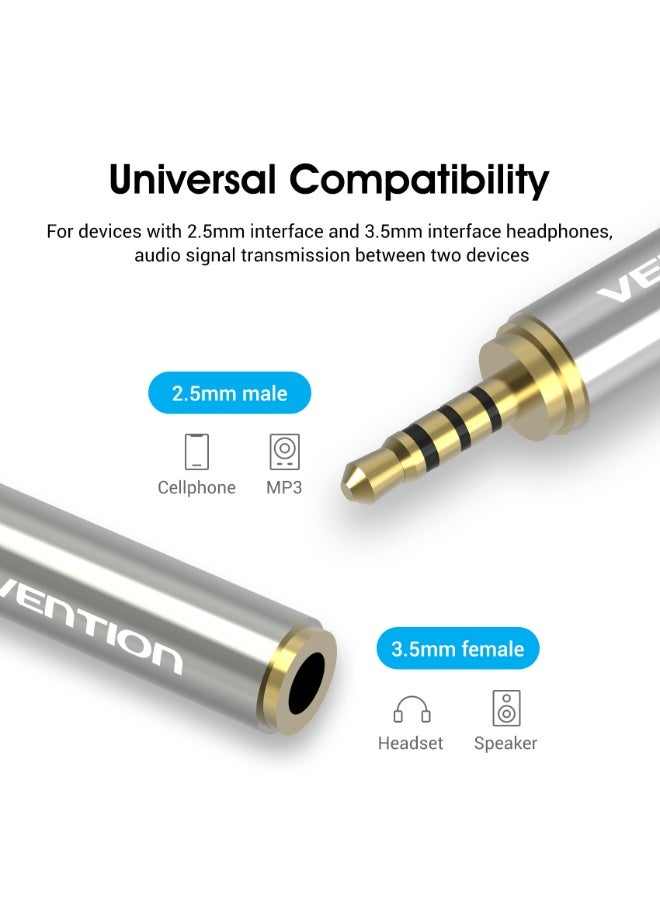VENTION 3.5mm Female to 2.5mm Male Adapter Gold Model # VAB-S02 - Image 4