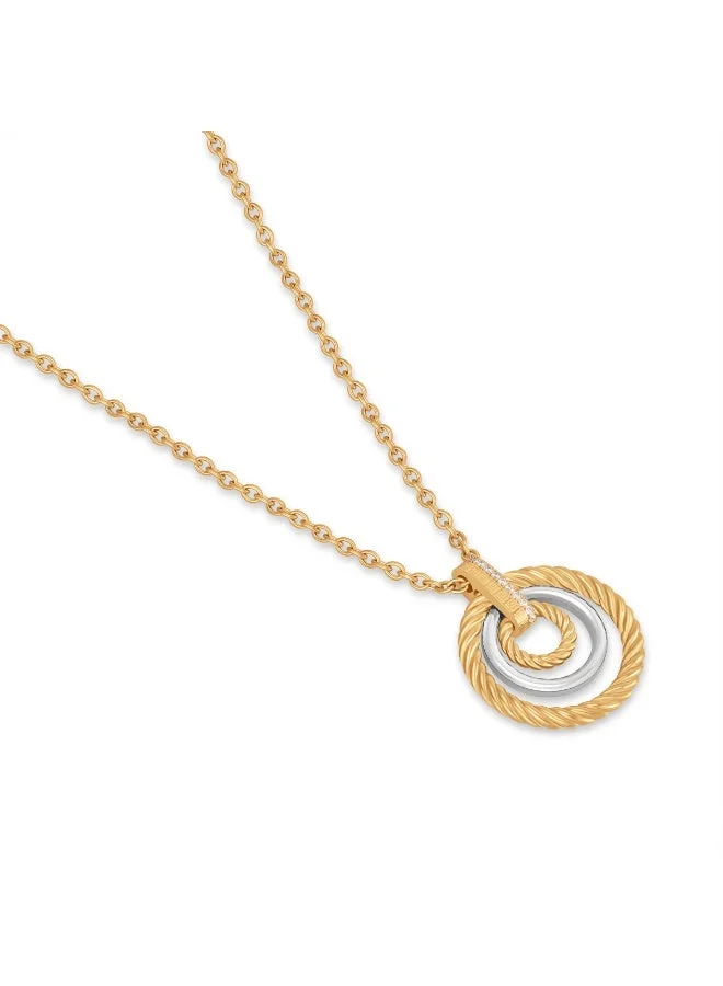غاي لاروش Eleonore Big Gold-Plated Necklace for women with Logo and Crystals