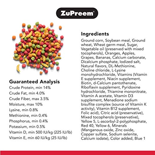 ZuPreem FruitBlend Flavor Pellets Bird Food for Medium Birds, 2 lb (Pack of 2) - Daily Blend Made in USA for Cockatiels, Quakers, Lovebirds, Small Conures - Image 5