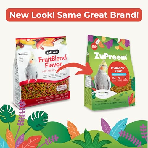 ZuPreem FruitBlend Flavor Pellets Bird Food for Medium Birds, 2 lb (Pack of 2) - Daily Blend Made in USA for Cockatiels, Quakers, Lovebirds, Small Conures - Image 2
