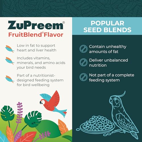 ZuPreem FruitBlend Flavor Pellets Bird Food for Medium Birds, 2 lb (Pack of 2) - Daily Blend Made in USA for Cockatiels, Quakers, Lovebirds, Small Conures - Image 4