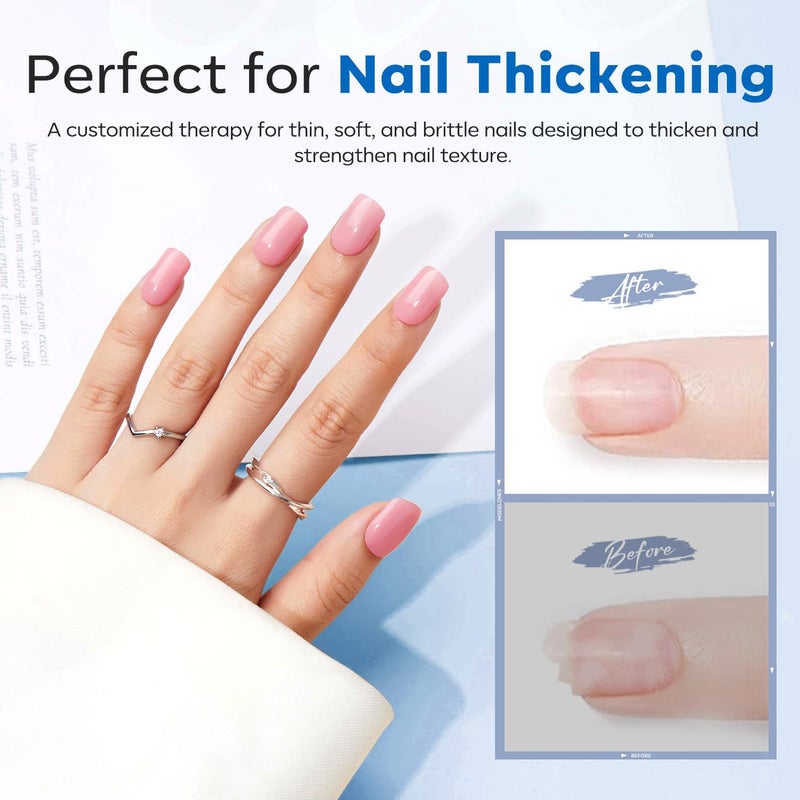 modelones Rubber Builder Gel Base Coat for Nails, Clear Rubber Base Gel Nail Polish for Strengthen/Apex Building/Enhance/Reinforced Long Lasting Fiber Protect Soak Off U V LED Gift for Thin Weak Nails - Image 4