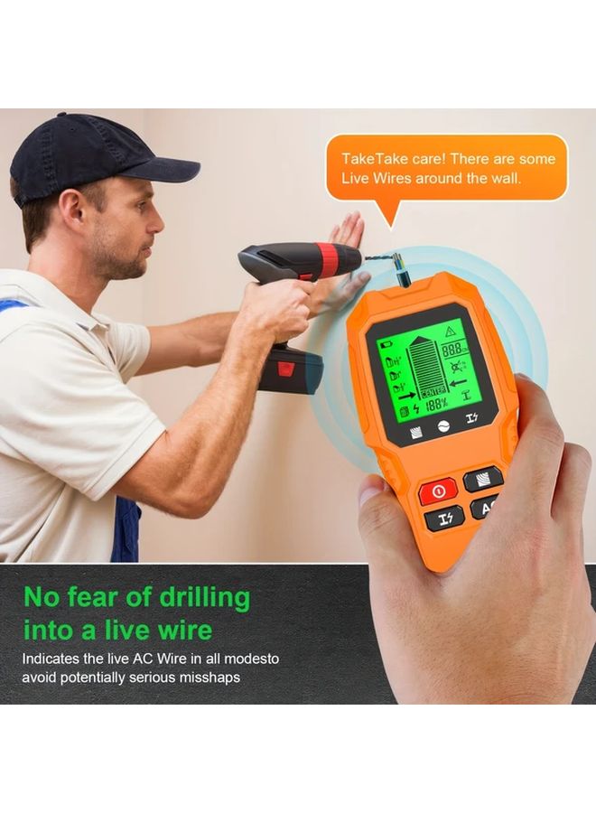 White 7 In 1 Wall Scanner With LCD Display Stud Detector For Wood Metal Pipes - Image 5