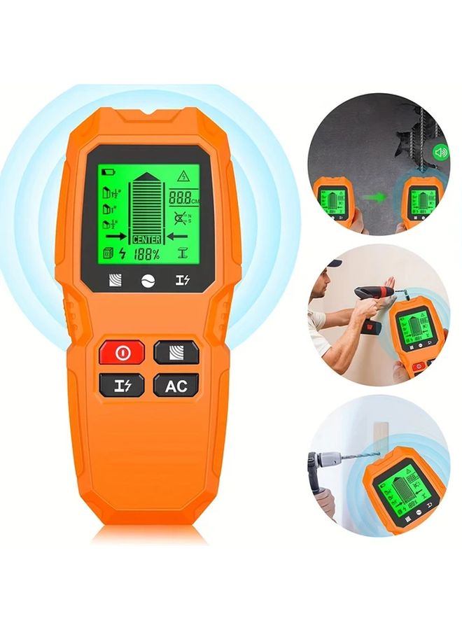 White 7 In 1 Wall Scanner With LCD Display Stud Detector For Wood Metal Pipes - Image 2