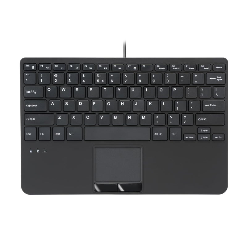 Perixx PERIBOARD525 US Wired Mini USB Keyboard with Touchpad X Type Scissor Keys 1118x717x11 Inches Buildin 2 USB Hubs US English - Image 2