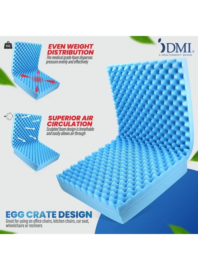 DMI Egg Crate Sculpted Foam Car Seat Cushion, Office Chair Cushion Relieves Back Pain, Tail Bone Pain, Sciatica, 32 X 18 X 3, Full Back - Image 5