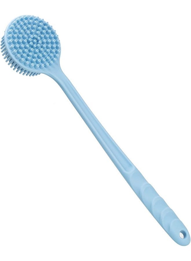 TRIONZZA Massage Brush Bathing Brush Practical Back Cleaning Scrubber Silicone Bath Brush Multi-Function Body Long Handle Double-Sided Shower Brush Back Massage Exfoliation Wisp Body Scrub Brush - Image 3