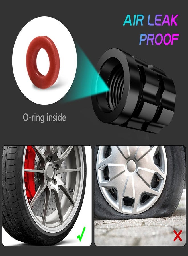 QUARKACE Tire Valve caps, Universal Valve Stem Caps for Car, Motorcycle and Bike, Non-Fading Bright Color, Corrosion Resistant Coating, Air Leakproof Metal Tire Caps 4 Pack - Black - Image 4