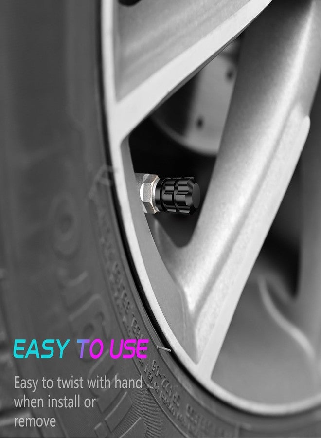 QUARKACE Tire Valve caps, Universal Valve Stem Caps for Car, Motorcycle and Bike, Non-Fading Bright Color, Corrosion Resistant Coating, Air Leakproof Metal Tire Caps 4 Pack - Black - Image 5