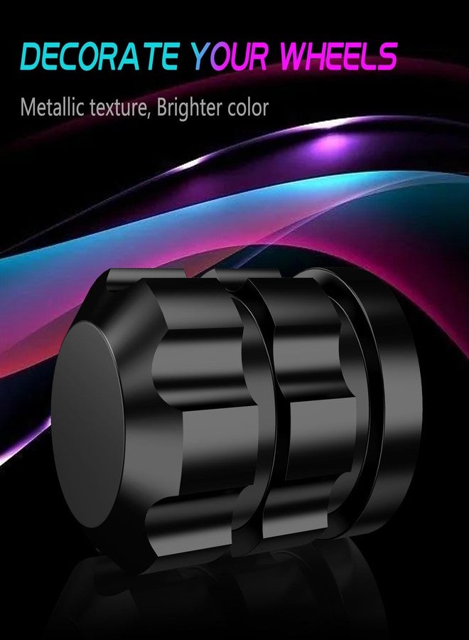 QUARKACE Tire Valve caps, Universal Valve Stem Caps for Car, Motorcycle and Bike, Non-Fading Bright Color, Corrosion Resistant Coating, Air Leakproof Metal Tire Caps 4 Pack - Black - Image 2