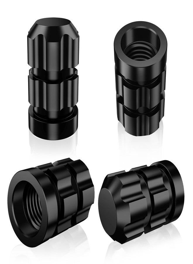 QUARKACE Tire Valve caps, Universal Valve Stem Caps for Car, Motorcycle and Bike, Non-Fading Bright Color, Corrosion Resistant Coating, Air Leakproof Metal Tire Caps 4 Pack - Black - Image 1