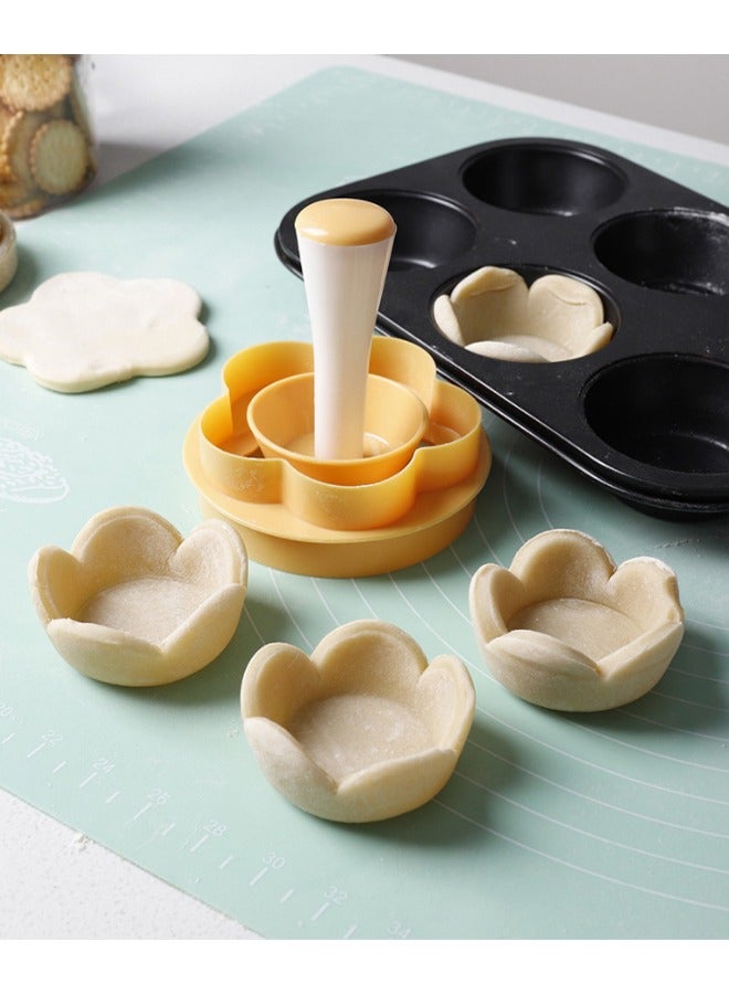 Pastry Dough Tamper Kit, Flower Round Cookie Cutters, Press for Baking Biscuit Cupcake Muffin Mini Pie Kitchen Tools  - Image 4