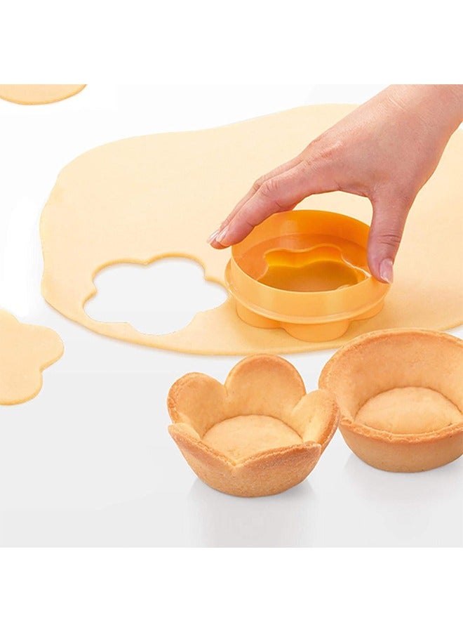 Pastry Dough Tamper Kit, Flower Round Cookie Cutters, Press for Baking Biscuit Cupcake Muffin Mini Pie Kitchen Tools  - Image 5