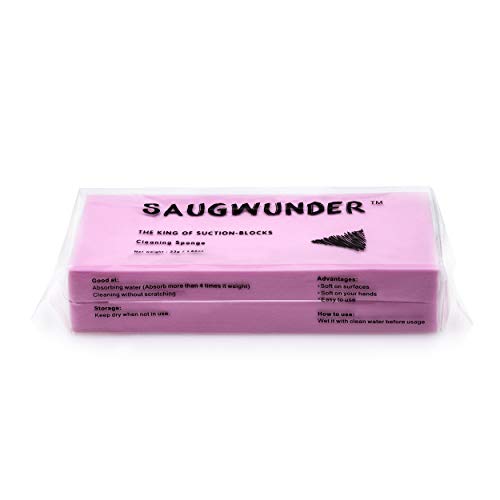 SAUGWUNDER Cleaning Sponge Super Absorbent Water Durable ^~ You Know 17.5×7.5×3.5 cm[6.9 x 3 x 1.38 inches] Use for Household Clean Cars/Boats The dust and Dirt on Furnitures,Bathtubs&etc. (Pink) - Image 2