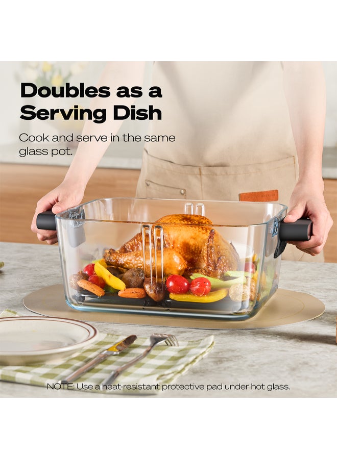 nutricook Healthi Flex Glass Air Fryer | 7.6L Glass Air Fryer, 2200W, Non-Toxic Glass Pot, FlexZone Divider – 2 Foods, 2 Temps at Once, 8 Presets, 2 Years Warranty 7.6 L 2200 W AFH510 Black/ Clear - Image 5