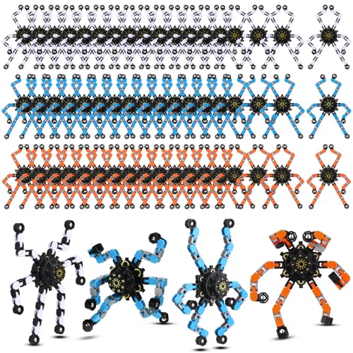 Jerify 40 Pack Funny Sensory Fidget Toy Transformable Chain Robot Finger Toy DIY Robot Mechanical Spinners Stress Relief Autistic Gifts for Adult Teen Prize Stuffer Party Favor CuteFresh Color - Image 1
