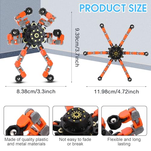 Jerify 40 Pack Funny Sensory Fidget Toy Transformable Chain Robot Finger Toy DIY Robot Mechanical Spinners Stress Relief Autistic Gifts for Adult Teen Prize Stuffer Party Favor CuteFresh Color - Image 5