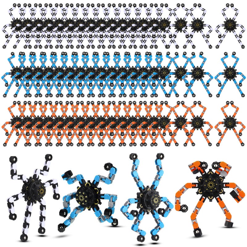 Jerify 40 Pack Funny Sensory Fidget Toy Transformable Chain Robot Finger Toy DIY Robot Mechanical Spinners Stress Relief Autistic Gifts for Adult Teen Prize Stuffer Party Favor CuteFresh Color - Image 3