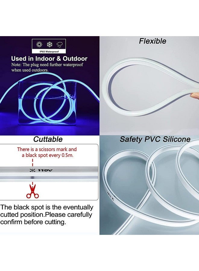 الجستو أضواء نيون Gesto بطول 16.4 قدم مع محول 12 فولت - شرائط إضاءة ليد لتزيين الحائط، أضواء زخرفية مرنة قابلة للقطع للاسم المخصص | حبل إضاءة مقاوم للماء للاستخدام الداخلي والخارجي (أزرق) - Image 3