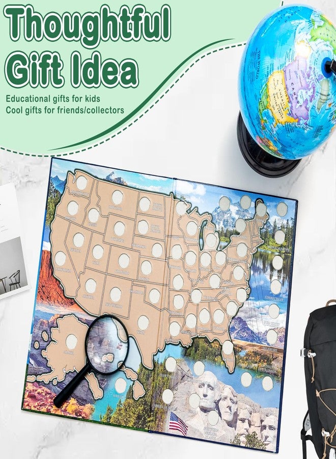 CQNET National Parks Quarter Coin Collection Book Folder Map, Quarters Holder Album, Birthday Educational Gifts Keepsake for Friend, Adults or Collectors (No Coin) - Image 2