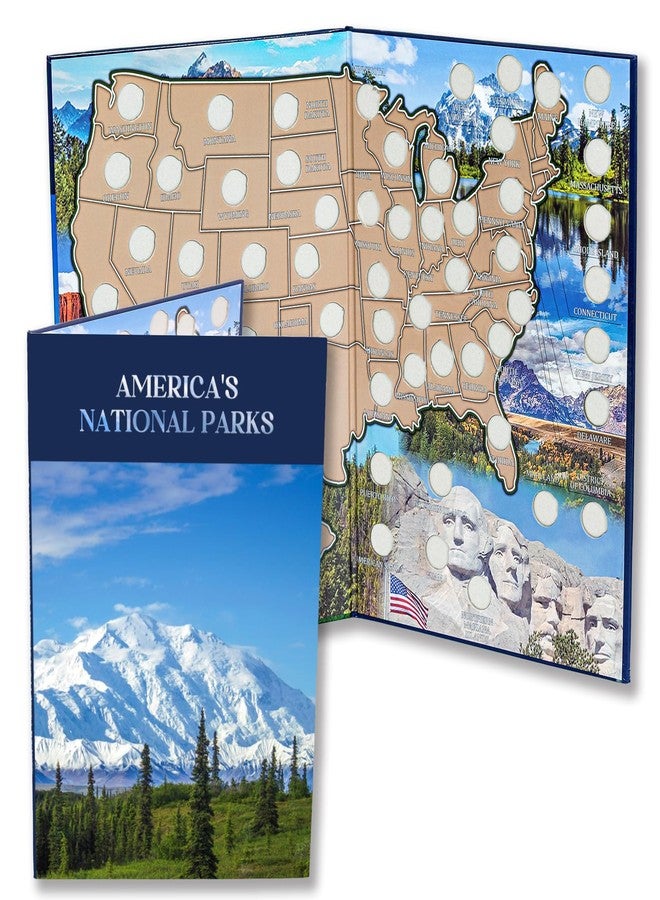 CQNET National Parks Quarter Coin Collection Book Folder Map, Quarters Holder Album, Birthday Educational Gifts Keepsake for Friend, Adults or Collectors (No Coin) - Image 1
