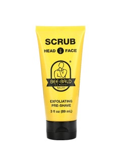 Bee Bald Bee Bald, Scrub Head & Face, Exfoliating Pre-Shave, 3 fl oz (89 ml)  - Image 1