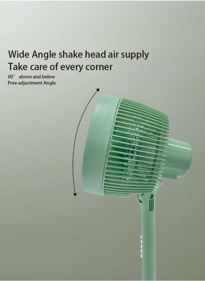 MODI - 10" Ultra-Quiet DC Motor Pedestal Standing Fan with Remote Control | 20dB Energy-Saving, Tri-Cyclonic Airflow, 4 Modes & Timer | Olive Green Modern Design for Home/Office (70-110cm Adjustable) - Image 1