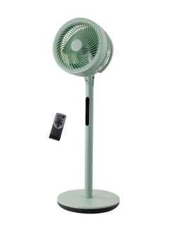 MODI 10" Ultra-Quiet DC Motor Pedestal Standing Fan with Remote Control | 20dB Energy-Saving, Tri-Cyclonic Airflow, 4 Modes & Timer | Olive Green Modern Design for Home/Office (70-110cm Adjustable)  - Image 2