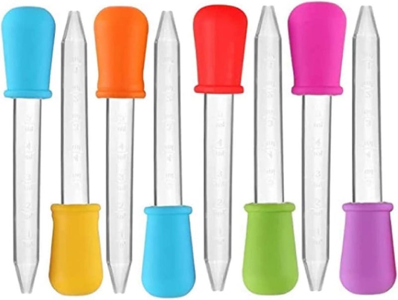 Skytail Skytail 5ml Liquid Droppers Clear Medicine Silicone and Plastic Pipettes Eye Dropper with Bulb Tip for Kids Candy Molds Gummy Bear Gelatin Maker Oil Science Crafts Projects Pack of 5  - Image 1